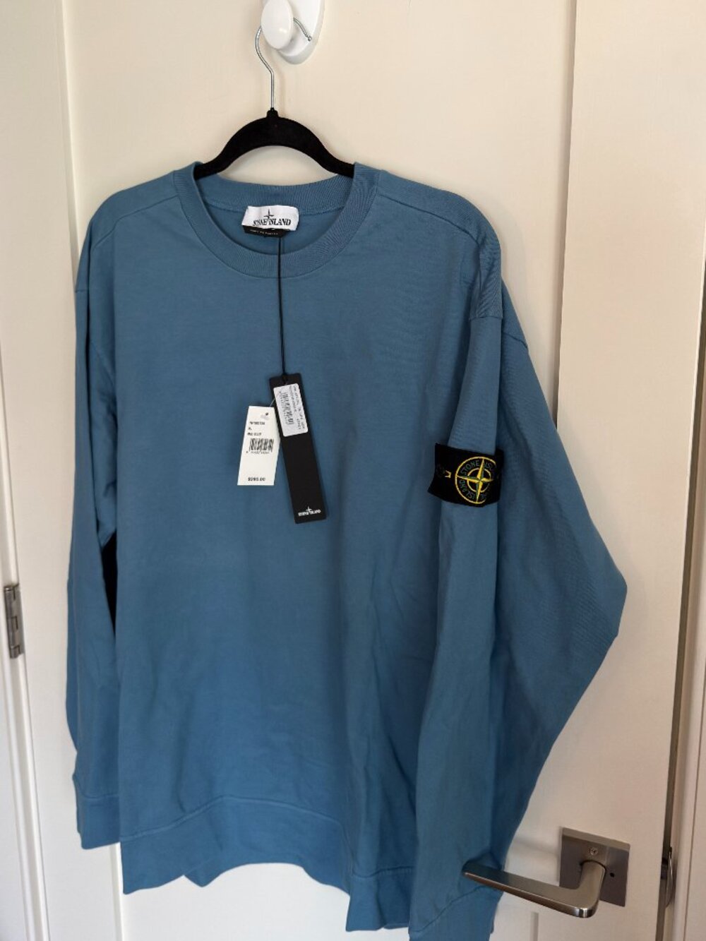 Stone Island Heavy Cotton Jersey Crewneck Sweatshirt Mid Blue XL NWT